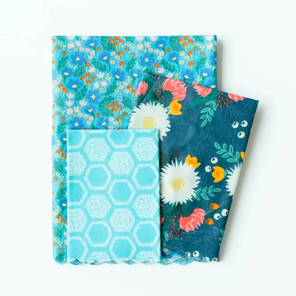 Reusable Beeswax Food Wrap Sheets (Mixed Set of 3)