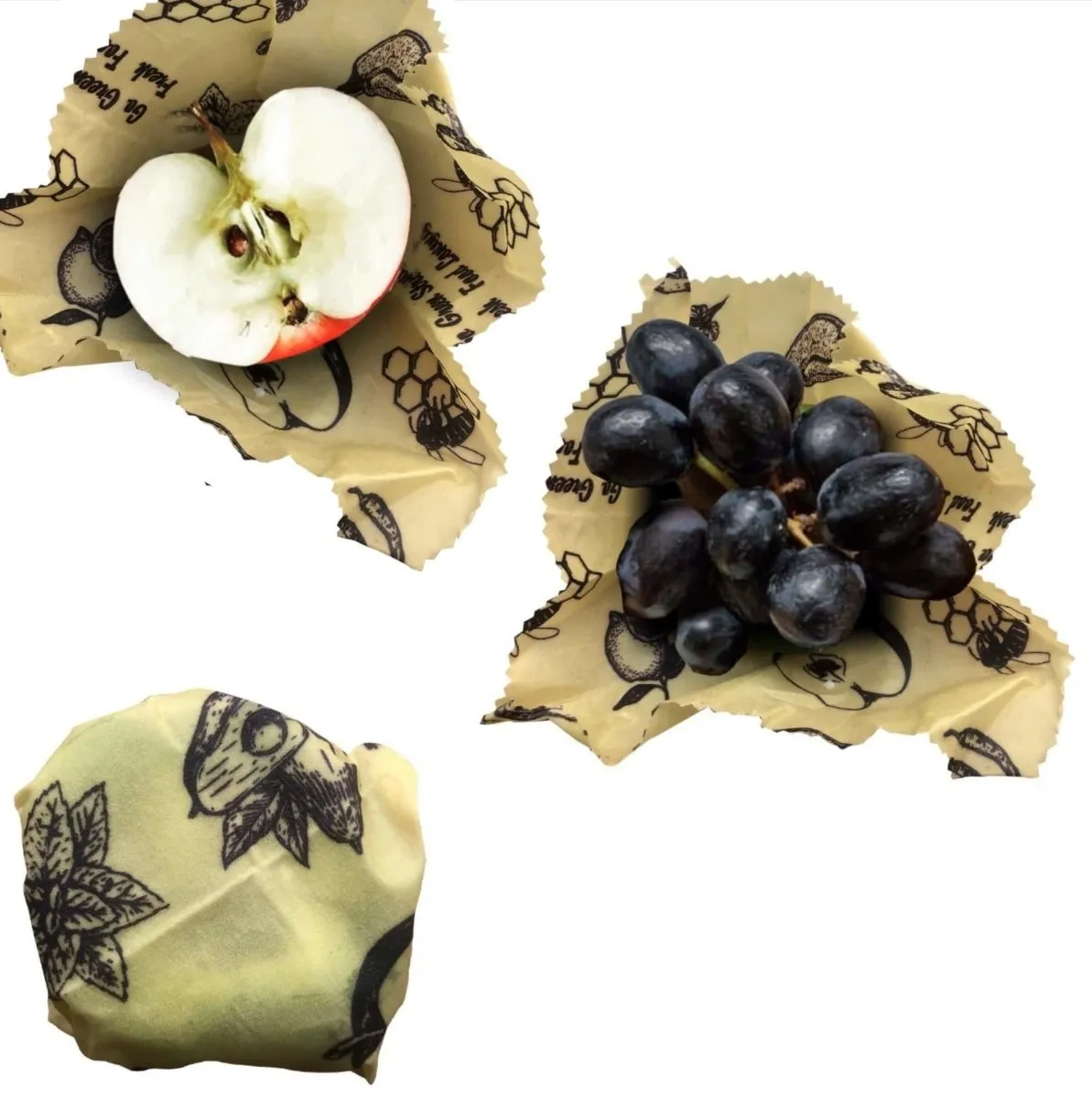 Reusable Beeswax Food Wrap- Small Lunch Pack - Set of 2