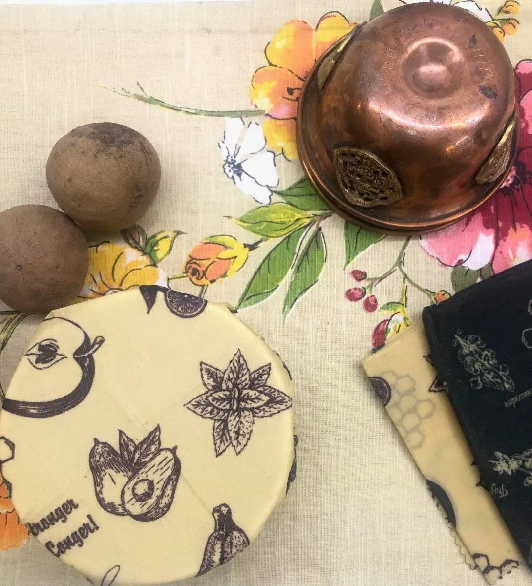 Reusable Beeswax Food Wrap- Small Lunch Pack - Set of 2