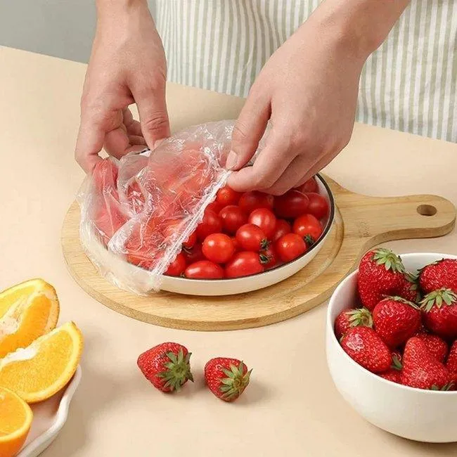 Reusable Elastic Storage Plastic Covers (Pack of 100)