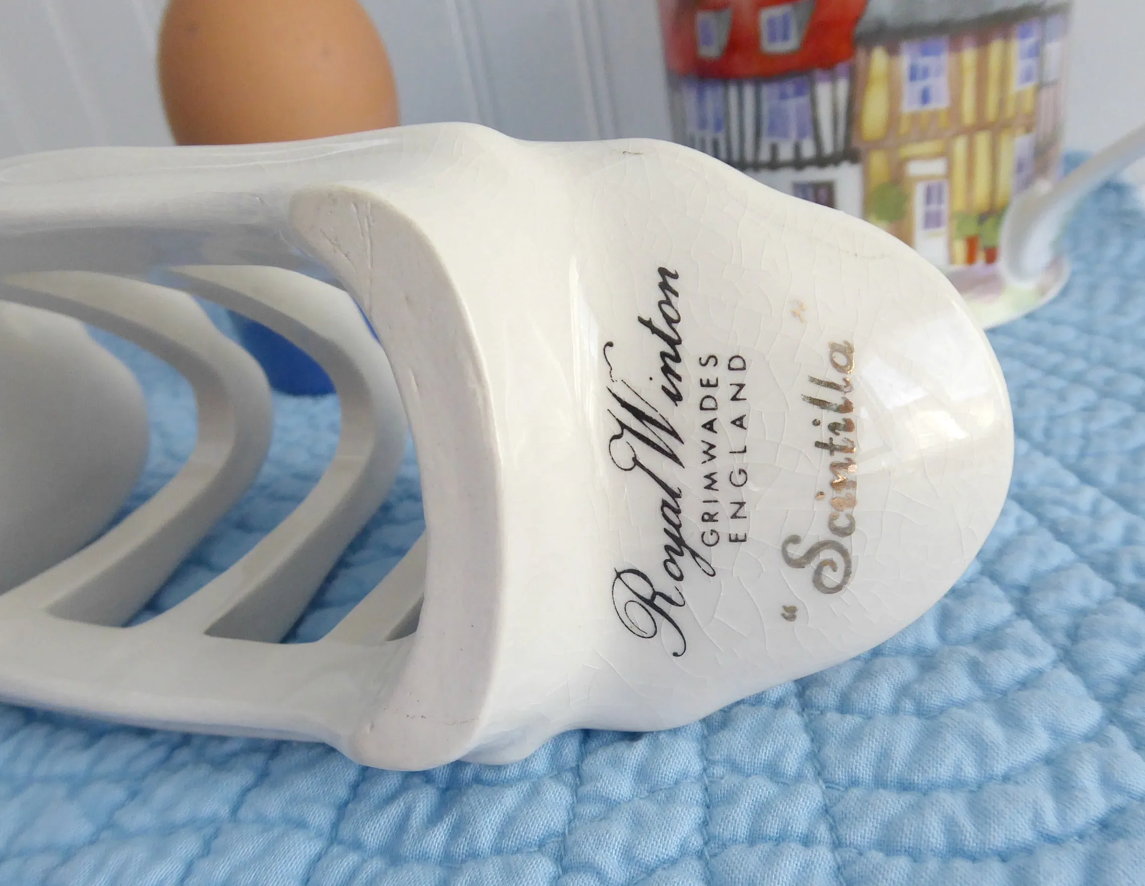 Royal Winton Scintilla Toast Rack Vintage Floral Toast Holder 1940s Letters Tea Party