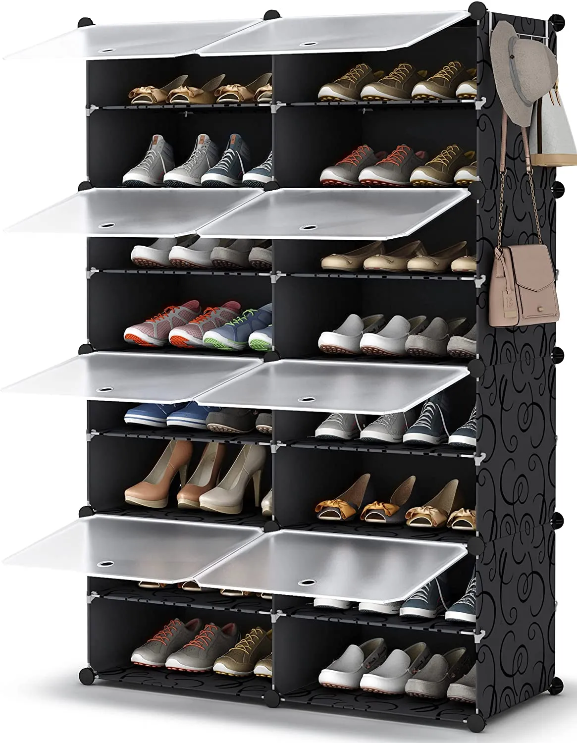 Shoe Rack, 7 Tier Shoe Storage Cabinet 42 Pair Plastic Shoe Shelves Organizer for Closet Hallway Bedroom Entryway