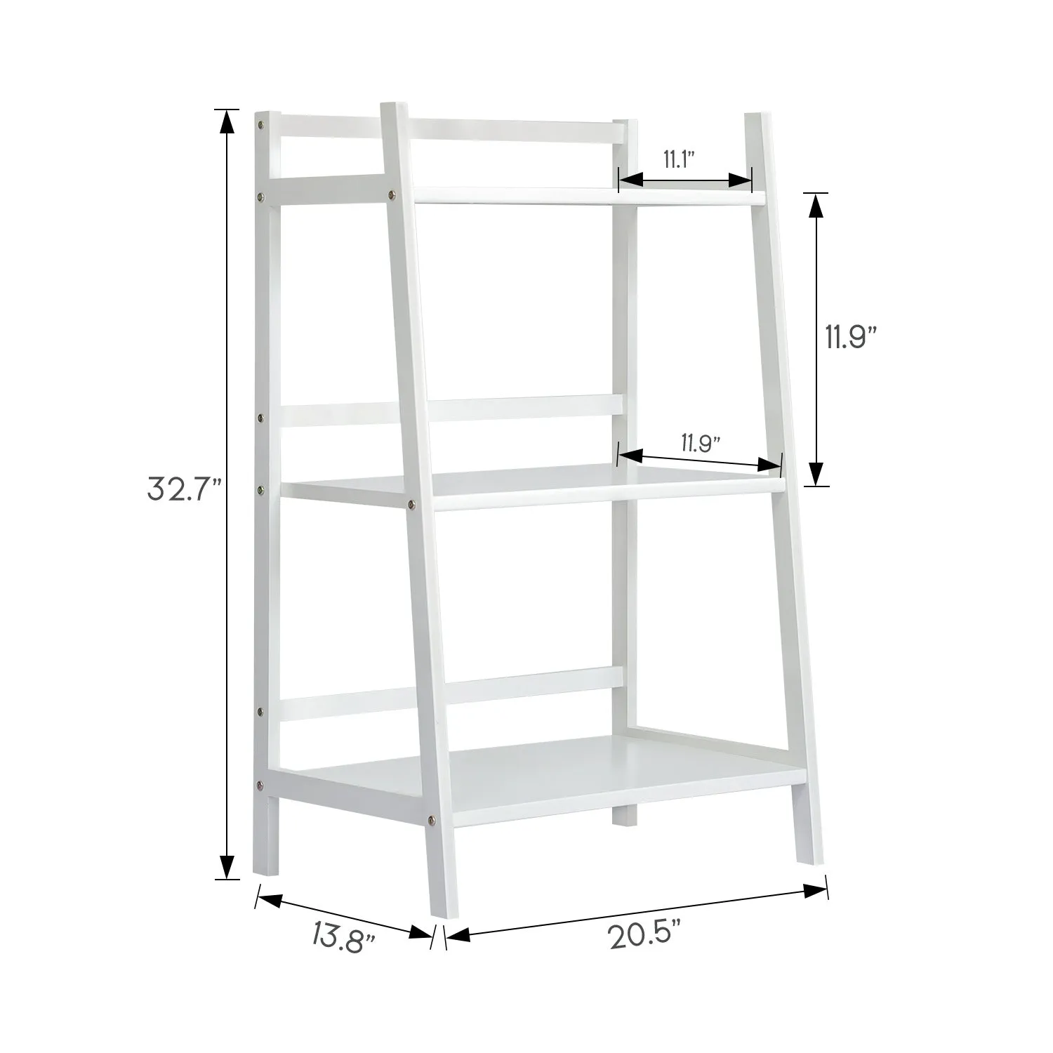 Simplified Trapezoid Multi-Functional Flower Plant Rack - 3 Tier - White