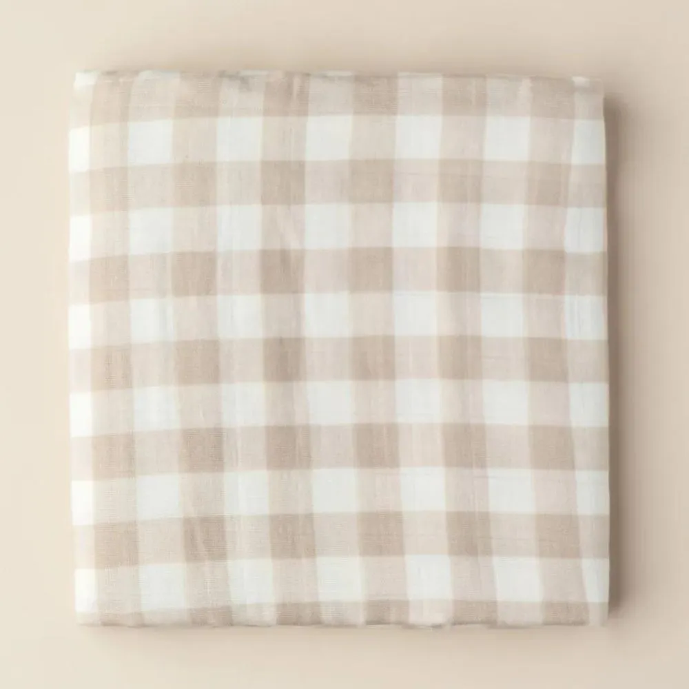 Snug as a Bub & Co. Organic Swaddle - Beige Gingham