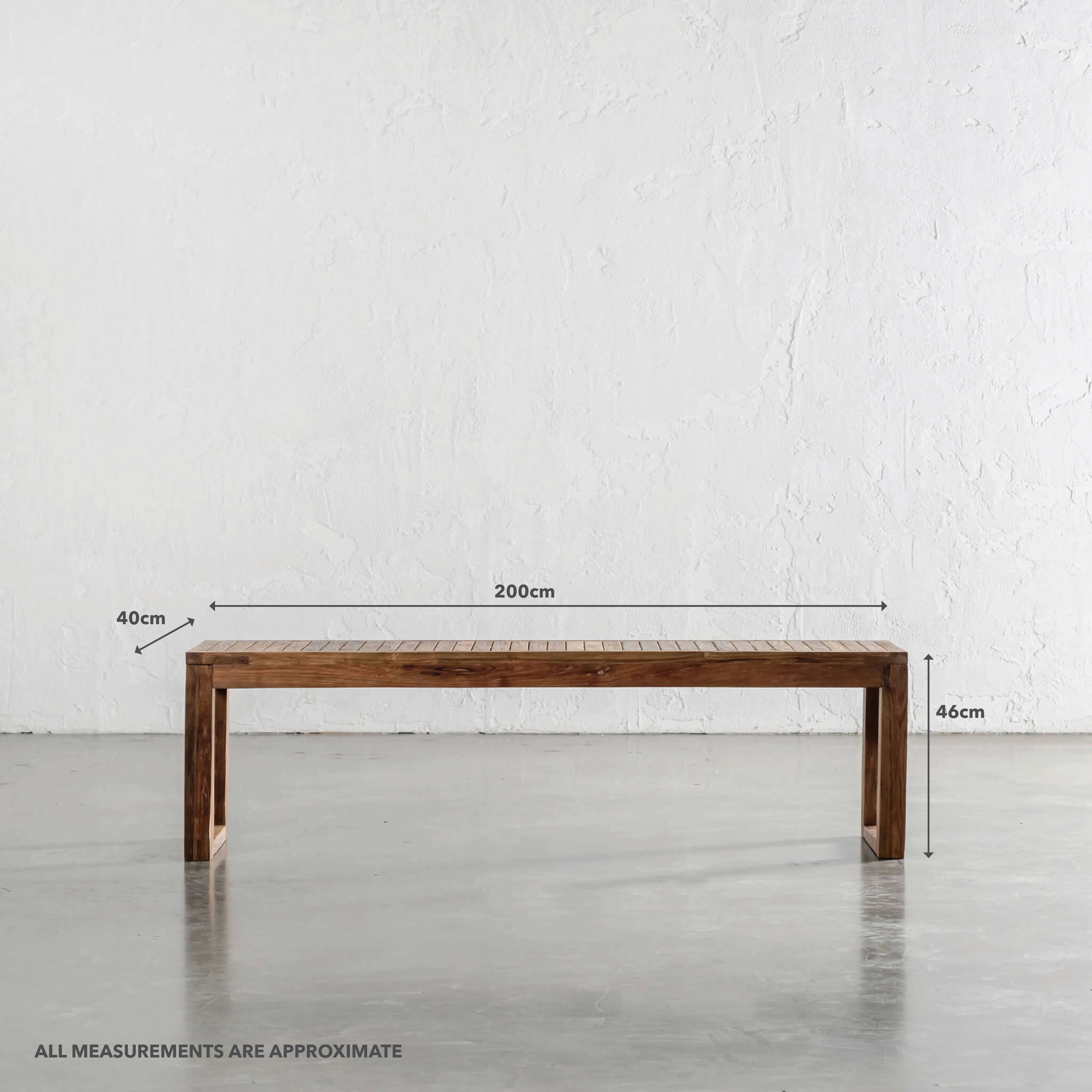 SORENSEN TEAK SLATTED BENCH  |  200CM