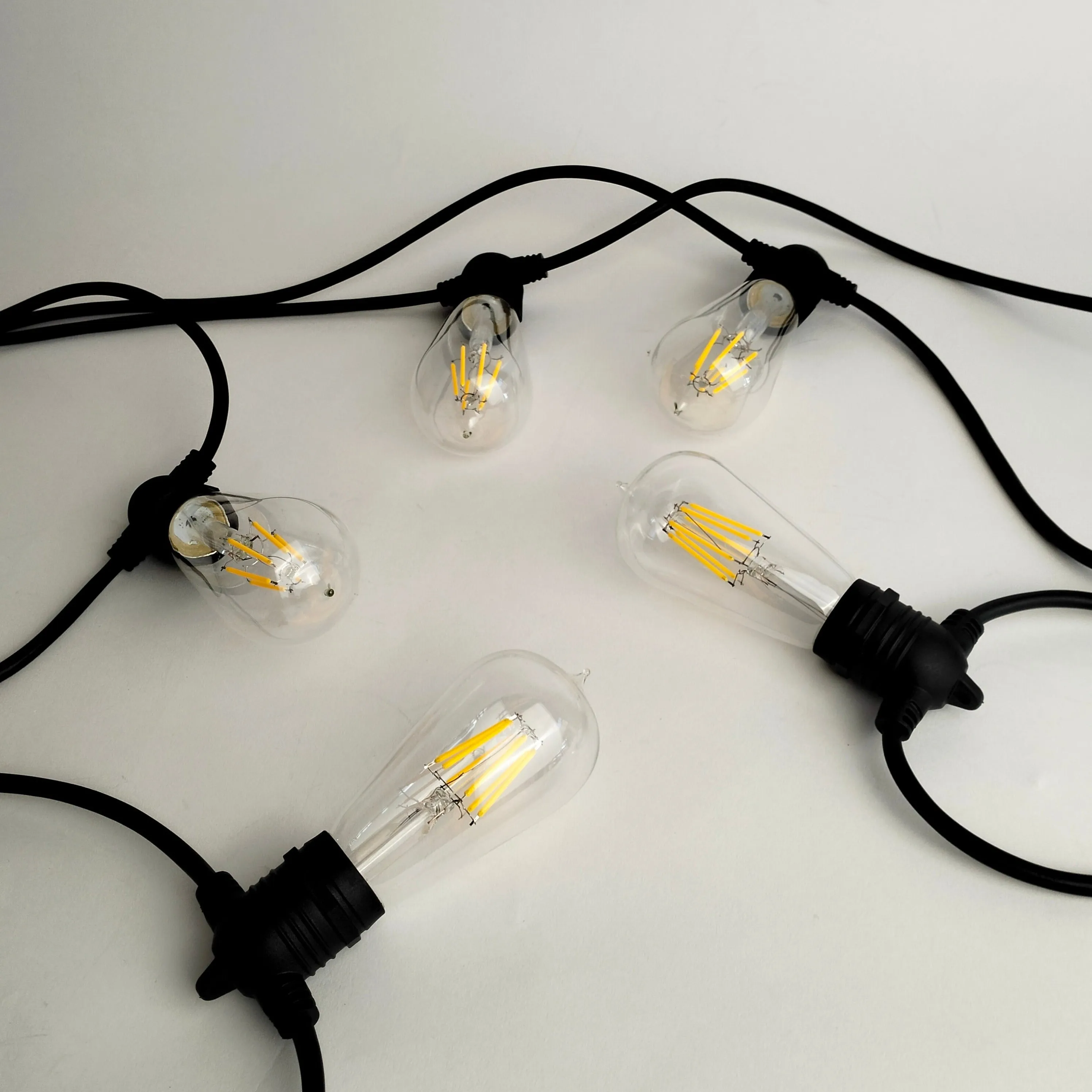 ST58 Clear Bulb | 10m 20 Bulbs | Flush Mount Dimmable Festoon Lights