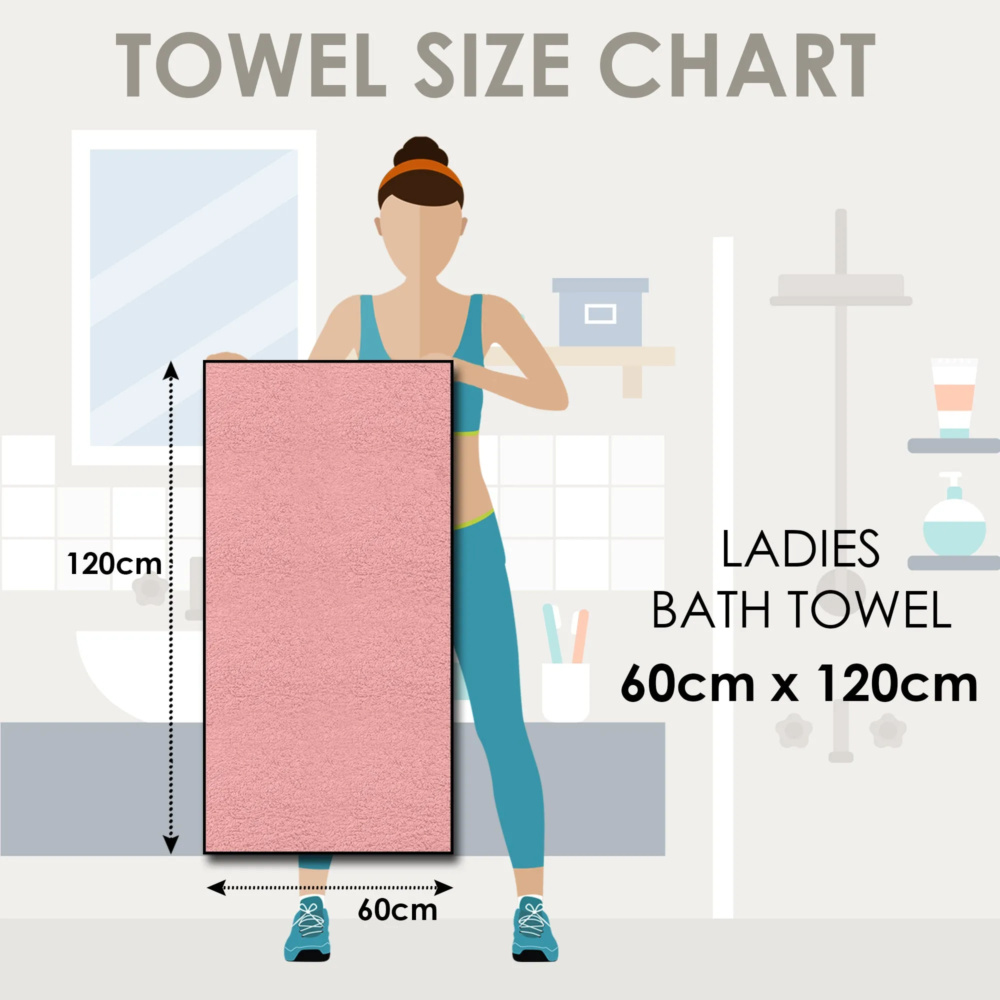Story@Home 4 Units 100% Cotton Ladies Bath Towels - Green