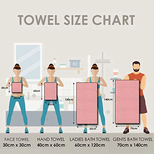 Story@Home 6 Piece Cotton Bath and Hand Towel Set - Lime and Navy