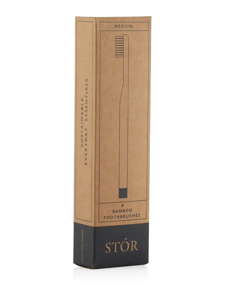 STÓR - 4-Pack Bamboo Toothbrush