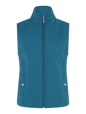 TIGI 08/10 Teal Multi Quilt Panel Gilet - T25-06E