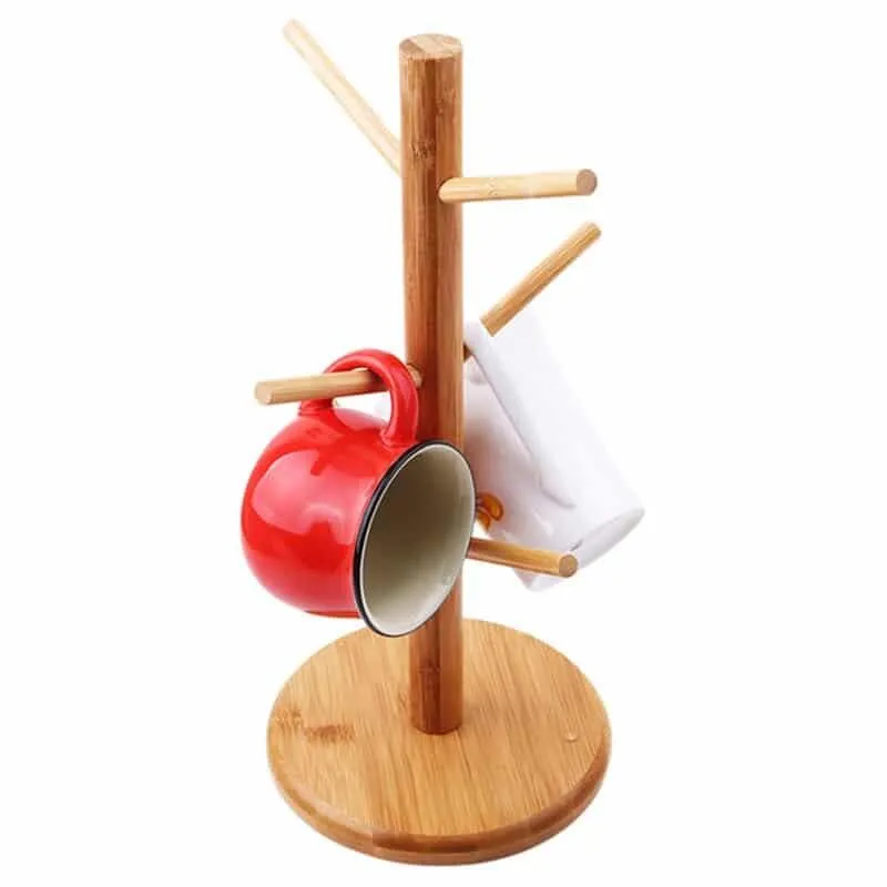Tree Shaped Bamboo Mug Holder