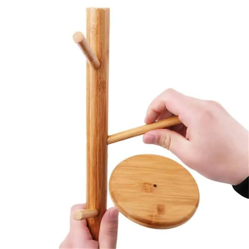 Tree Shaped Bamboo Mug Holder