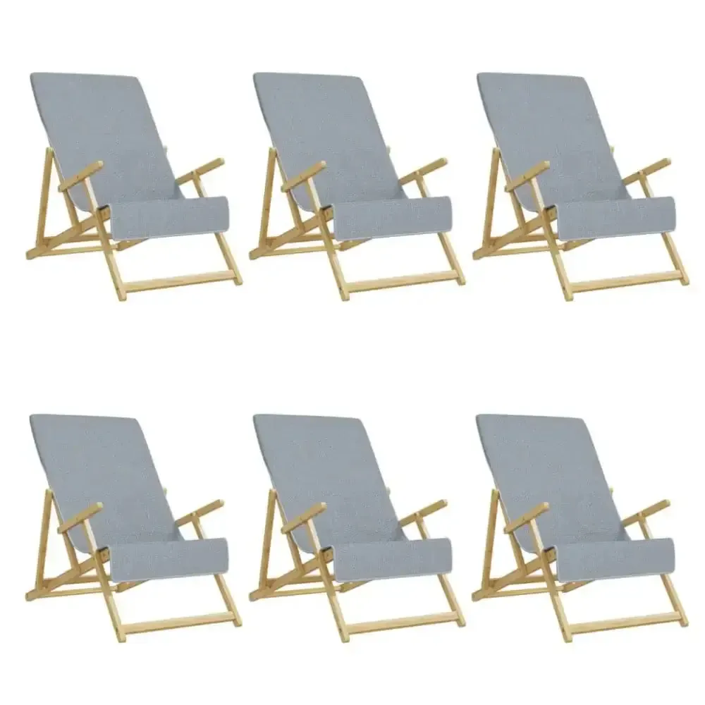 vidaXL Beach Towels 6 pcs Grey 60x135 cm Fabric 400 GSM