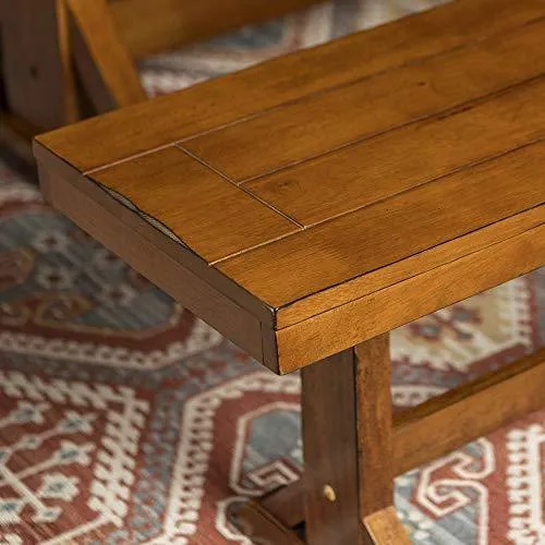 Walker Edison Furniture Solid Wood Brown Dining Bench
