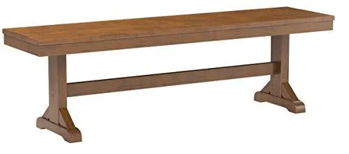 Walker Edison Furniture Solid Wood Brown Dining Bench