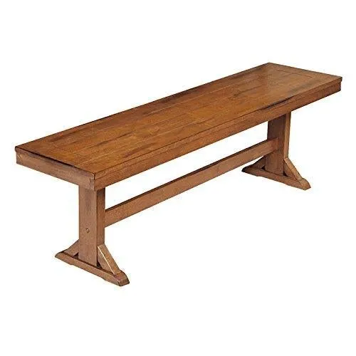 Walker Edison Furniture Solid Wood Brown Dining Bench