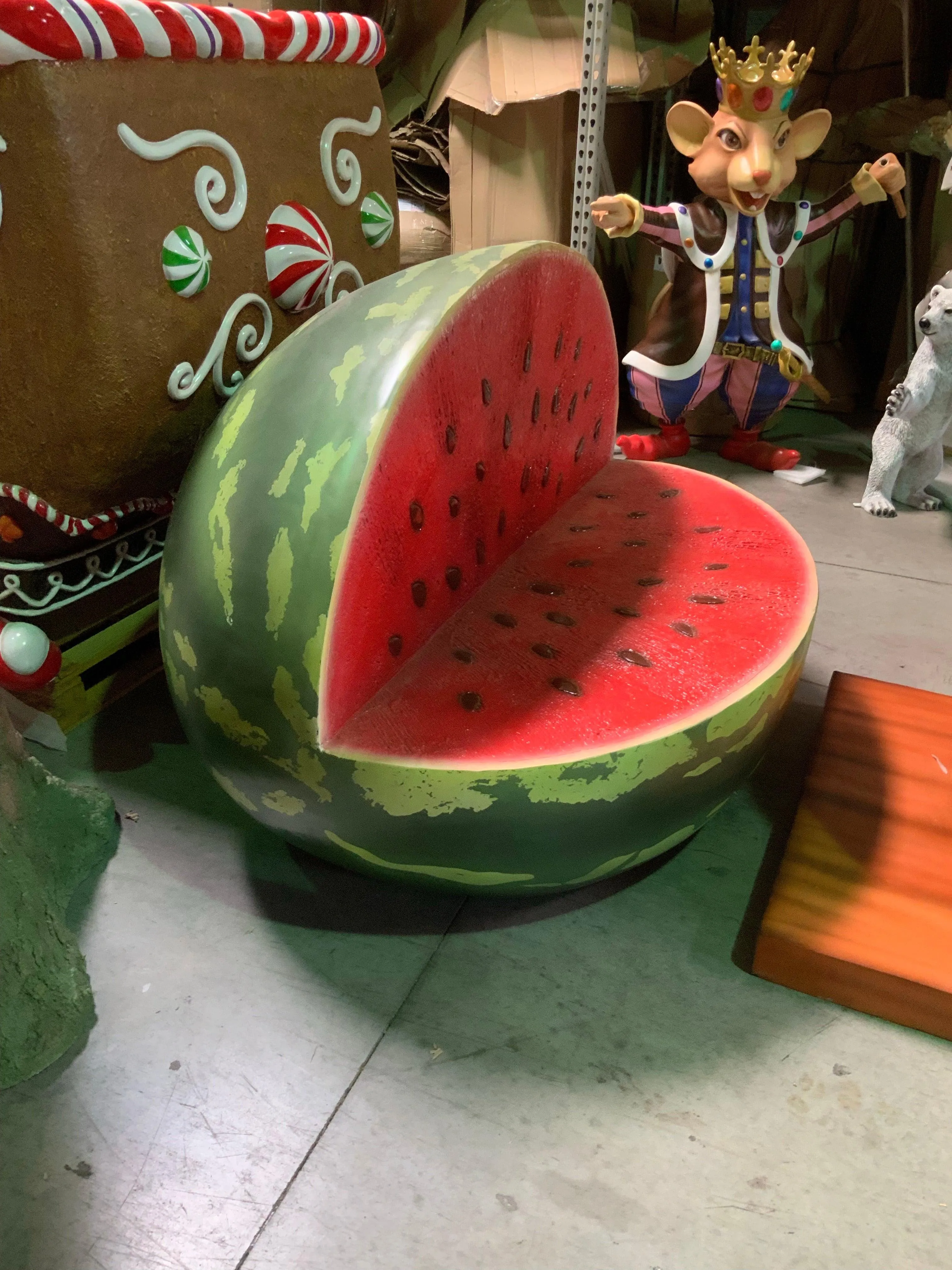 Watermelon Bench Life Size Statue