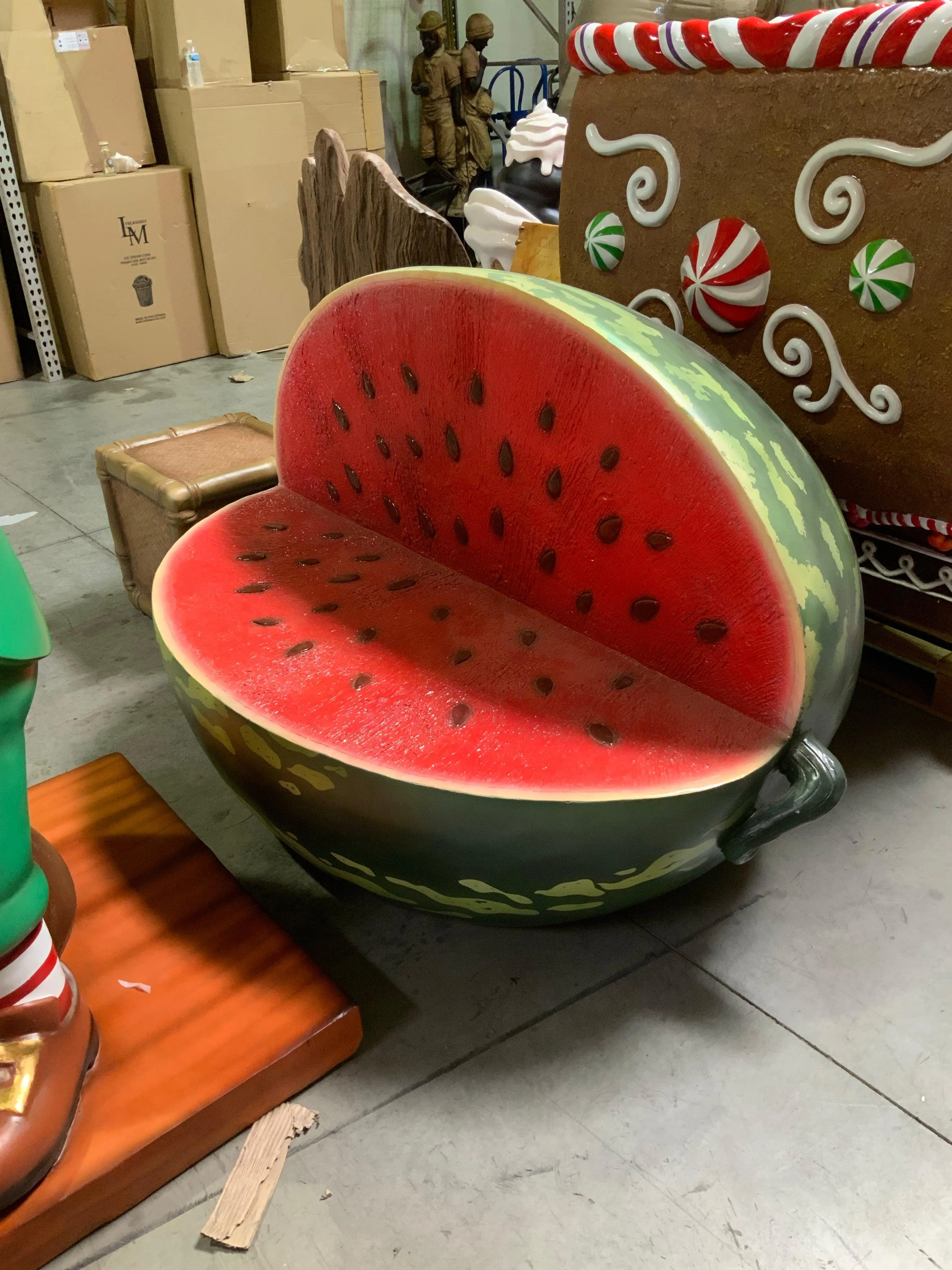 Watermelon Bench Life Size Statue