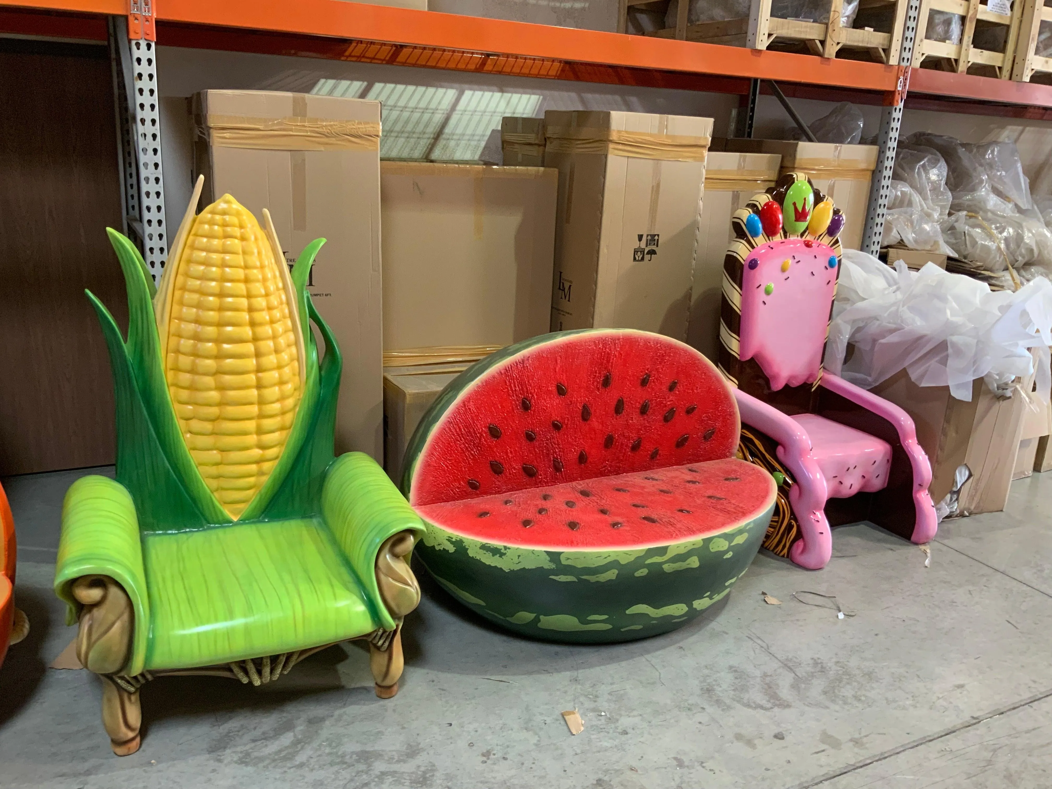 Watermelon Bench Life Size Statue