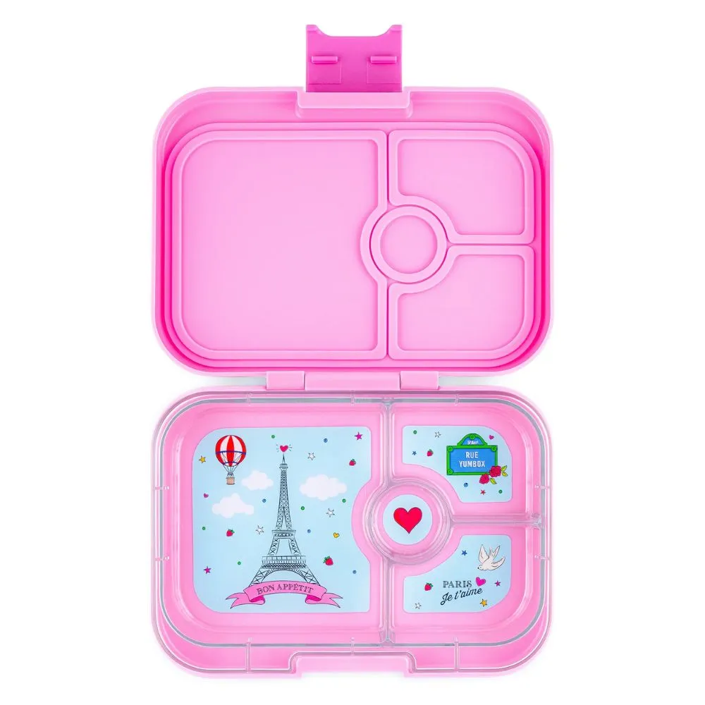 Yumbox Panino 4 Compartment Fifi Pink with Paris Je T'aime Tray